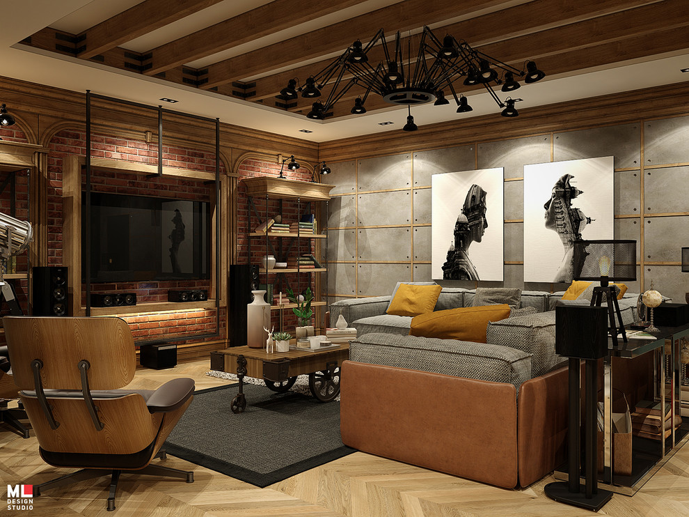 Интерьер трехэтажного дома. Цокольный этаж.