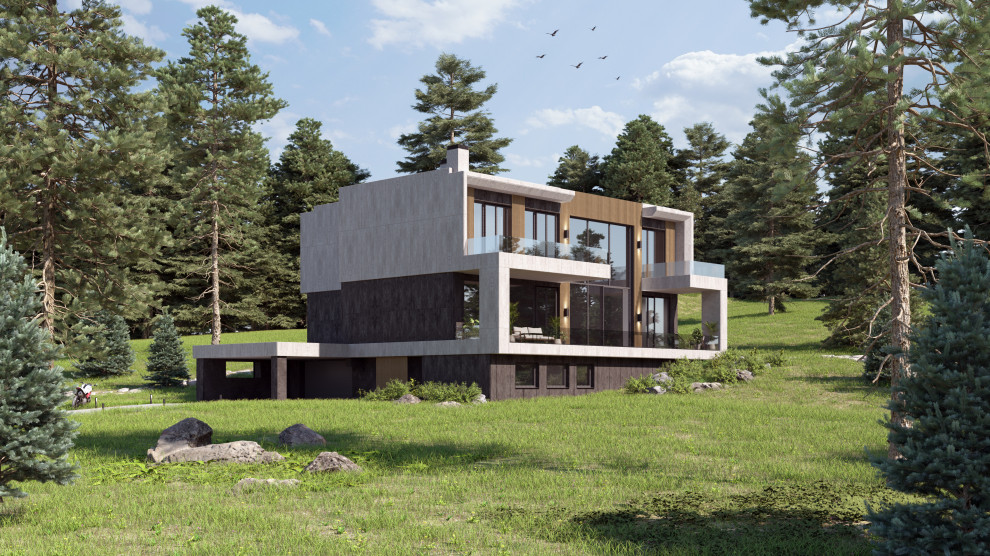 Проект загородной вилы на склоне