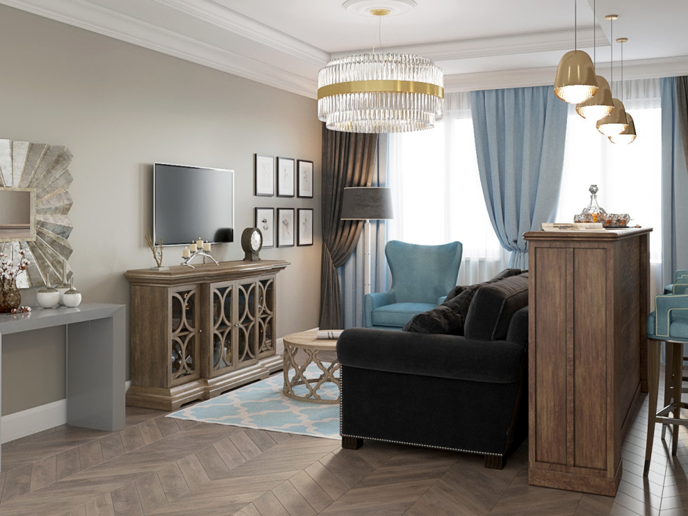 гостиная с барной стойкой