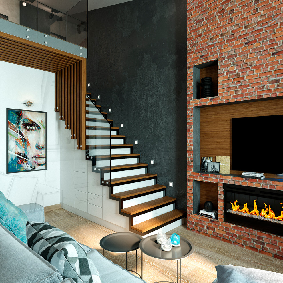 Студия с элементами лофта. Studio with Loft elements for a young family