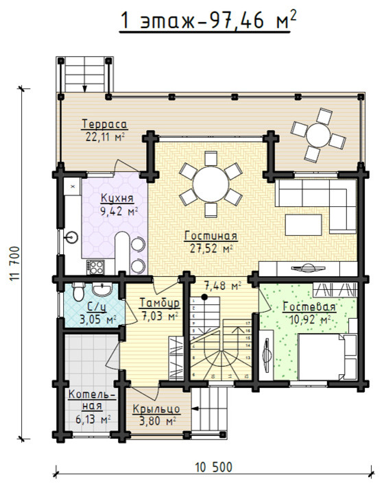 План 1-ого этажа
