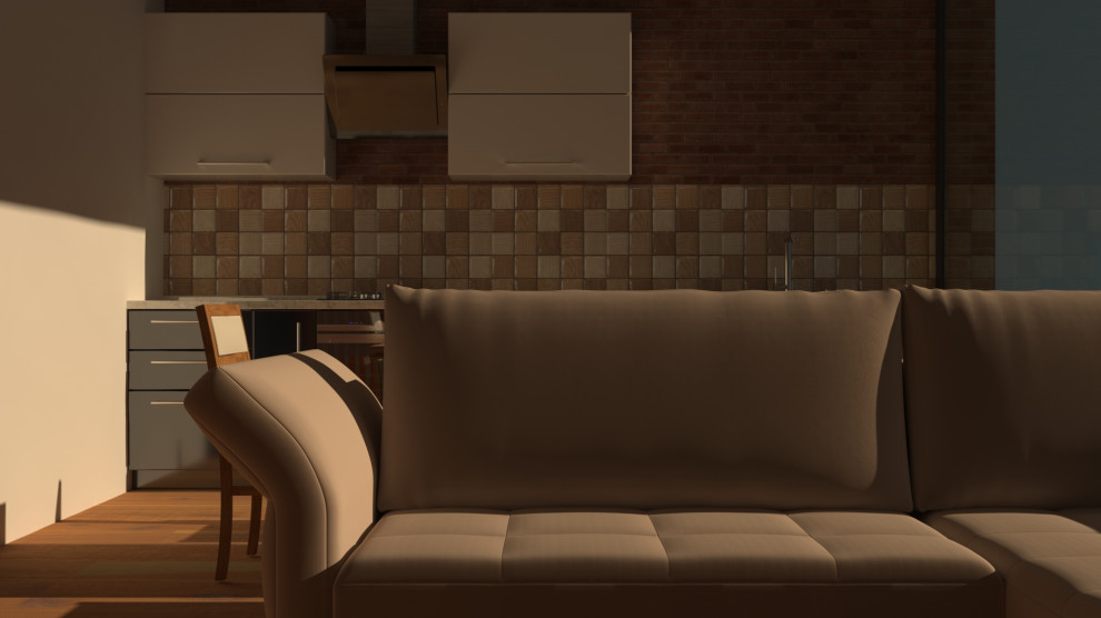 Обложка проекта: Кухня-гостинная