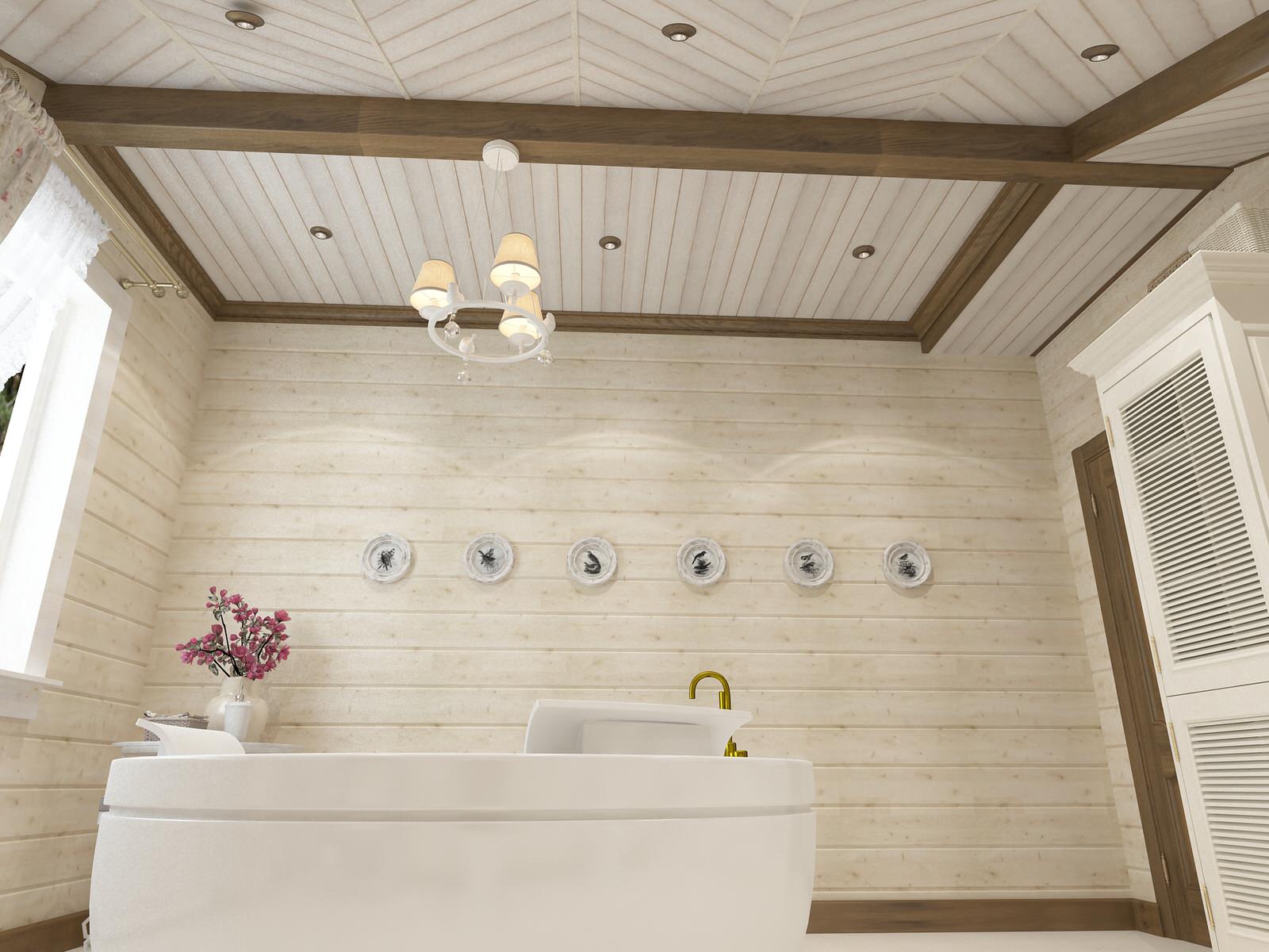 Прованс в клееном брусе. Санузлы