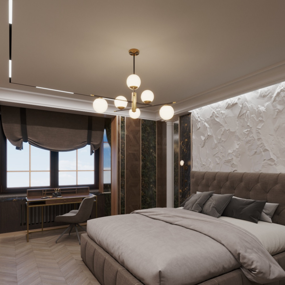 Интерьер спальни с элементами классики