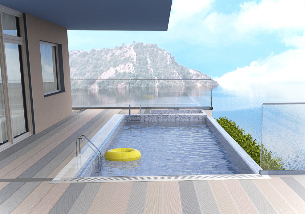 Бассейн с видом на море.