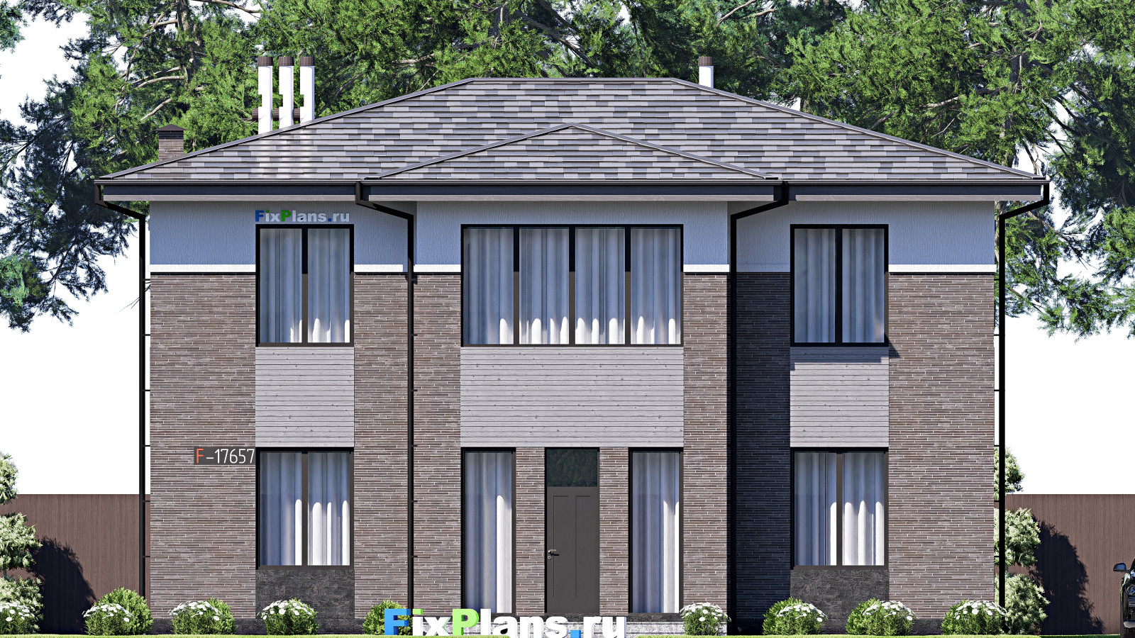 Проект двухэтажного дома 14х14 м S215м2 F-17657