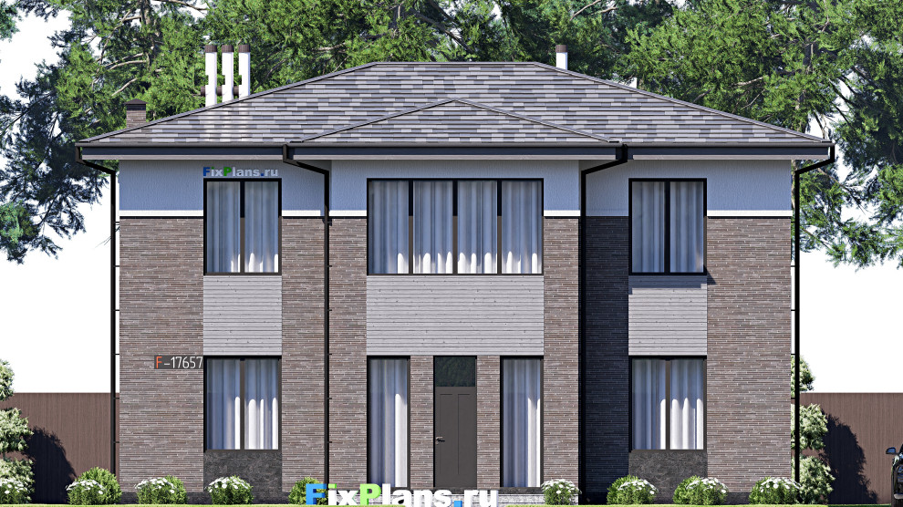 Проект двухэтажного дома 14х14 м S215м2 F-17657