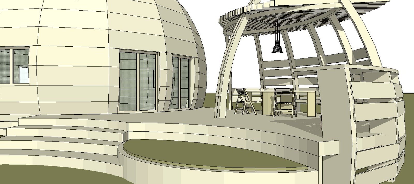 Необычная веранда (и терраса) к Необычному Дому (проект "Фазенда-лайф")