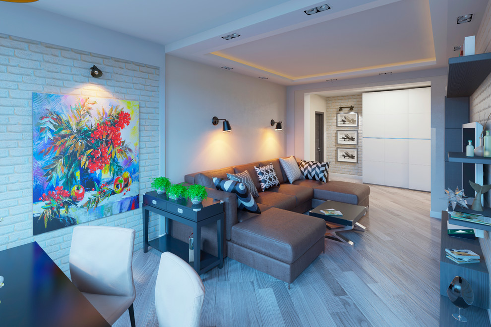 Строгий интерьер в холодных оттенках