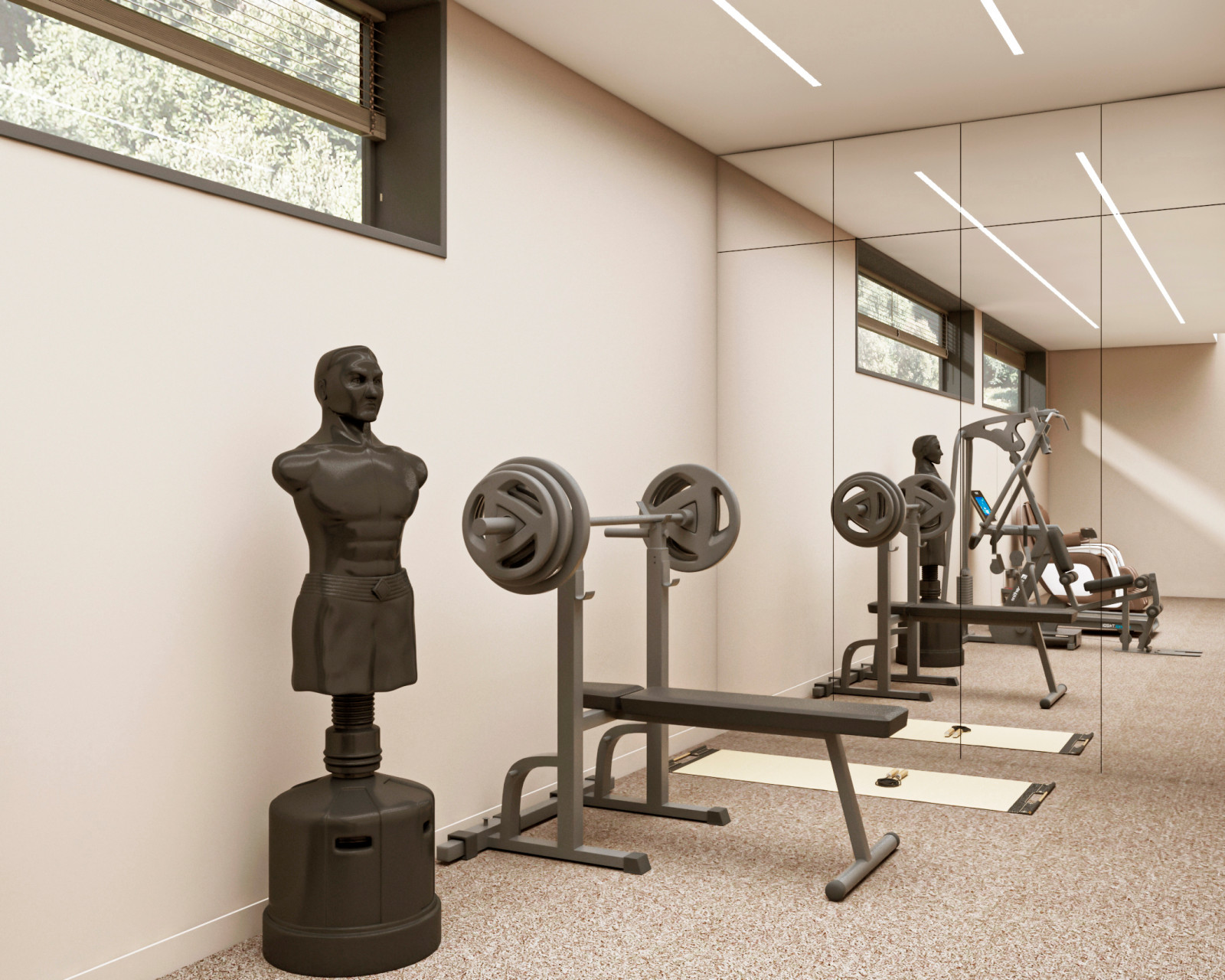 Двухэтажный жилой дом с видом на горы.