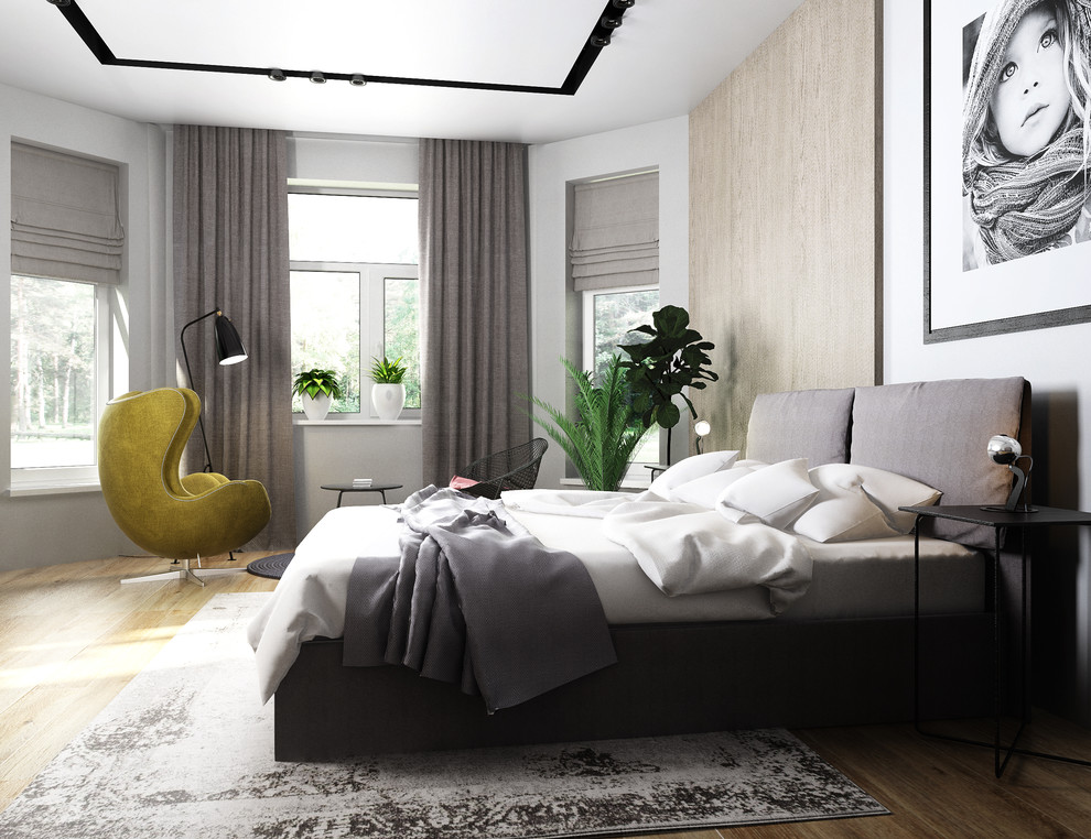 Спальня современный стиль в загородном доме