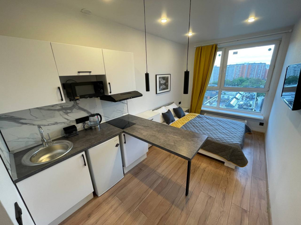 Деление на 3 студии квартиры 55 м2