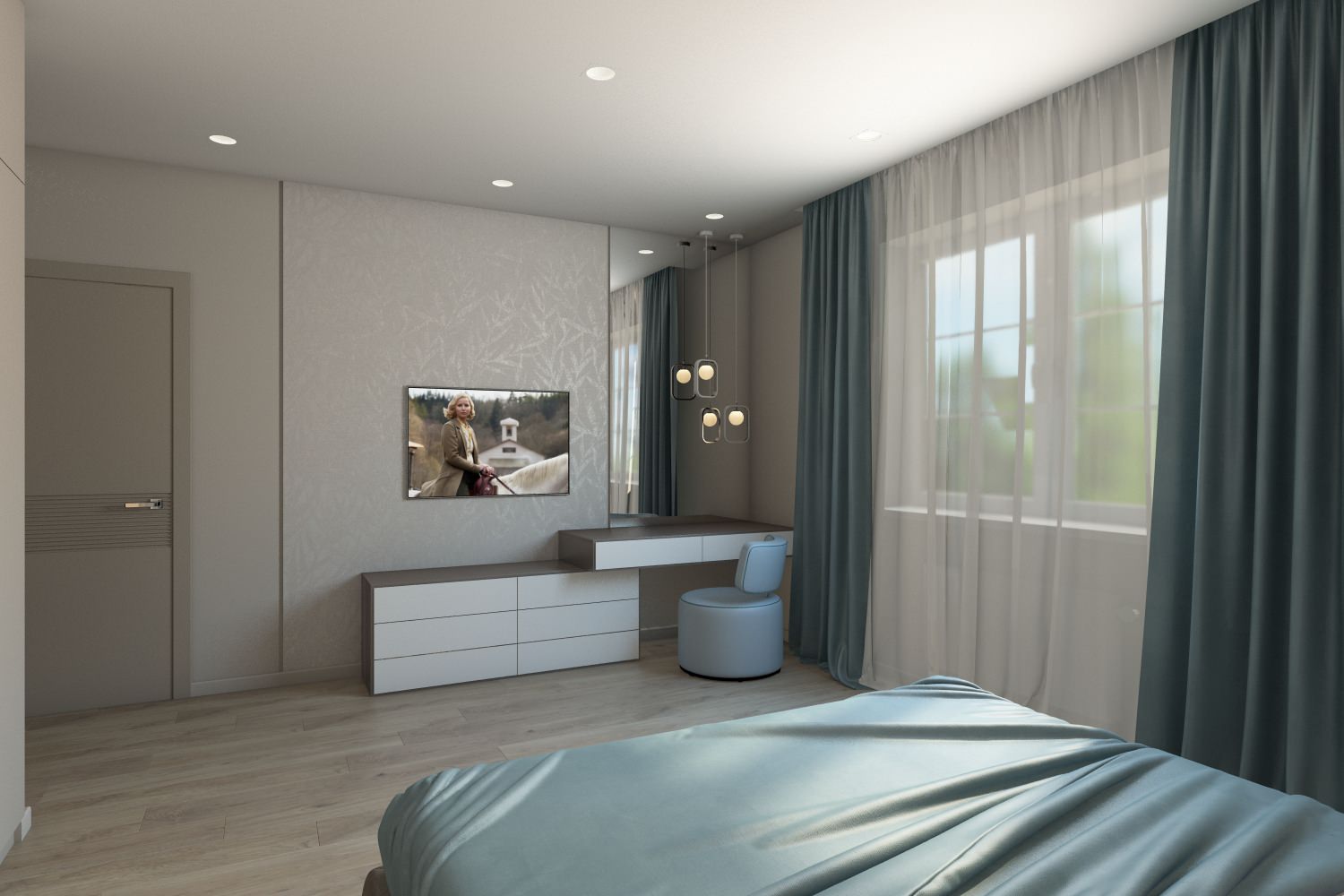 Обложка проекта: Спальня и гардеробная в индивидуальном жилом доме пос. Ново-Дорожный