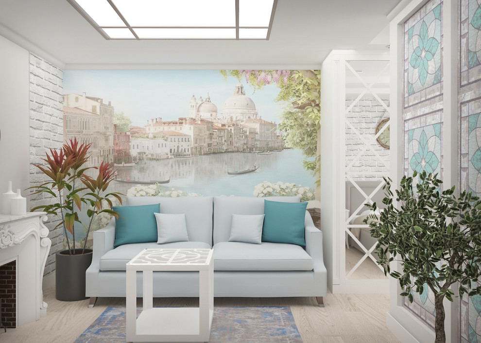 Обложка проекта: Гостиная-спальня в средиземноморском стиле