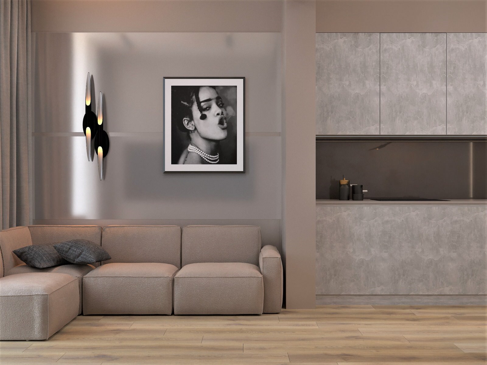 Двухкомнатная квартира в современном стиле с преобладанием древесных акцентов