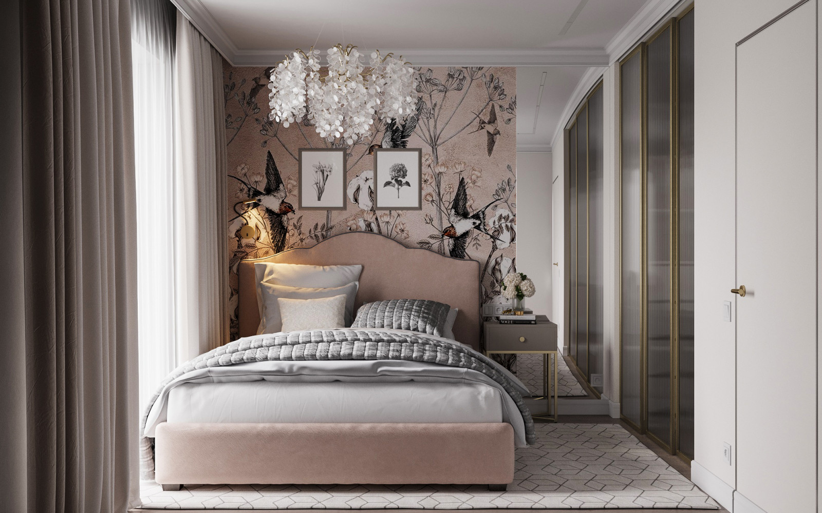 Спальня в пудровом цвете — Коллекция Botanica