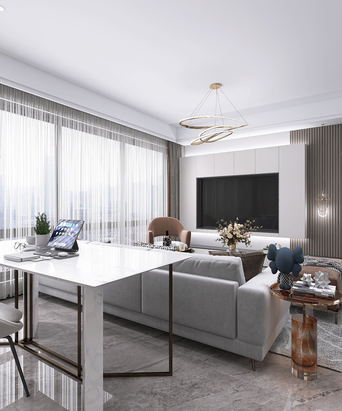 Конкурсная работа 70 кв.м. (кухня-гостиная)