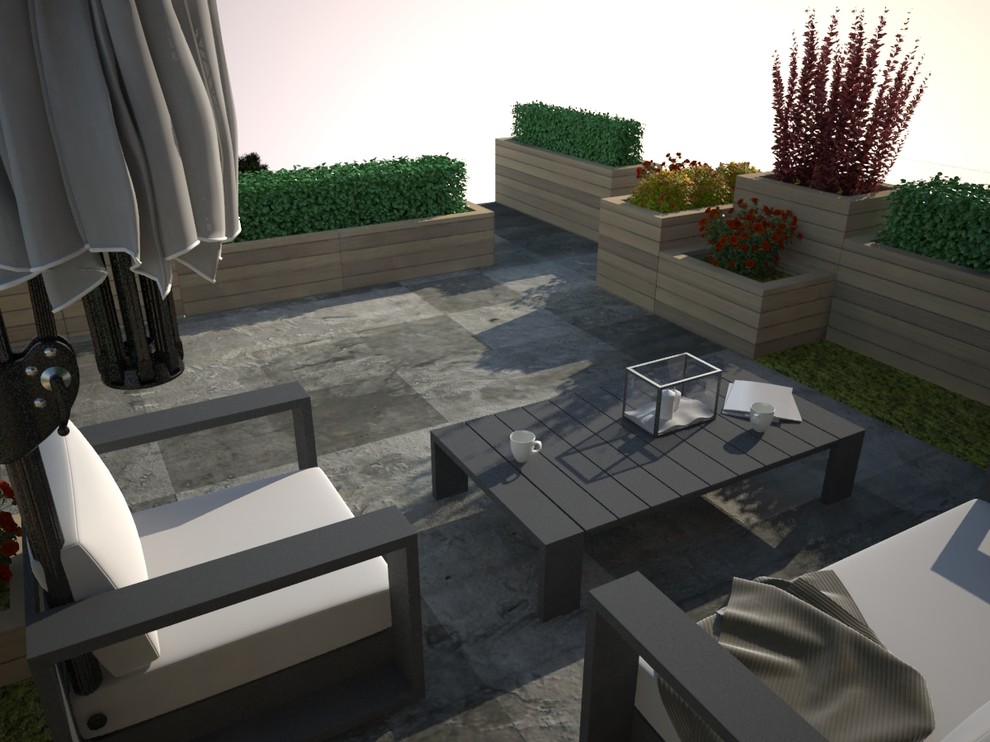 Сад на крыше парковки.