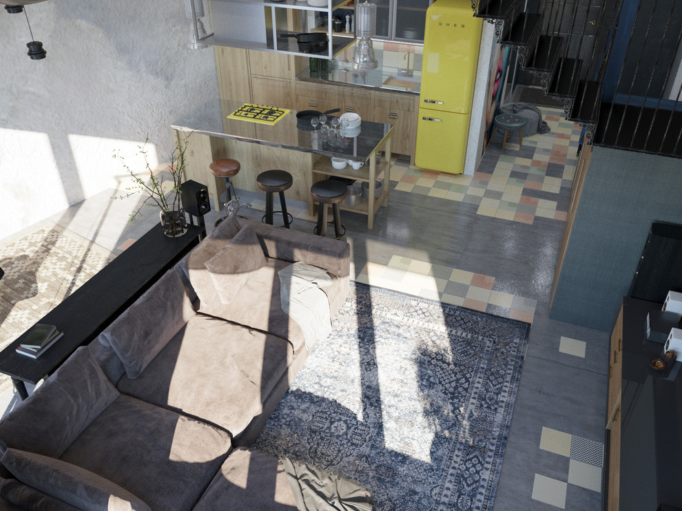 Брутальная двухуровневая квартира в Сочи