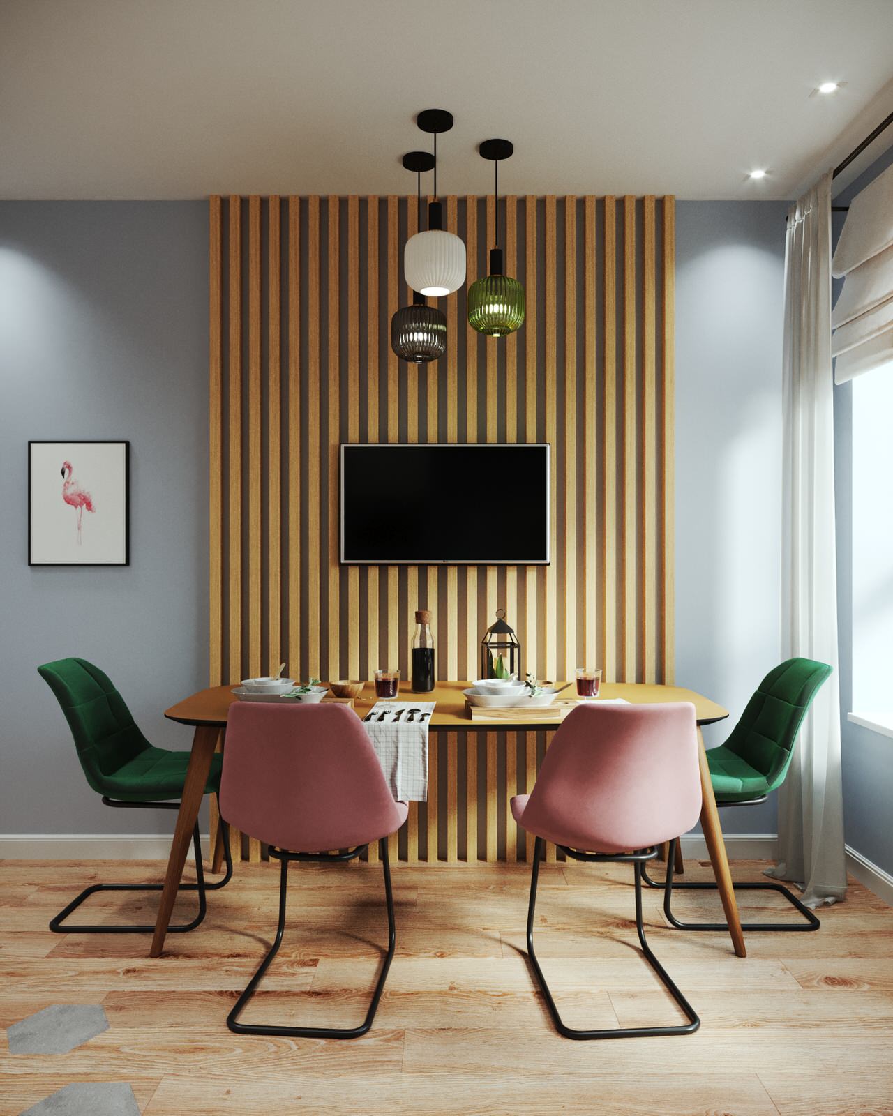 Проект интерьера двухкомнатной квартиры в стиле сканди