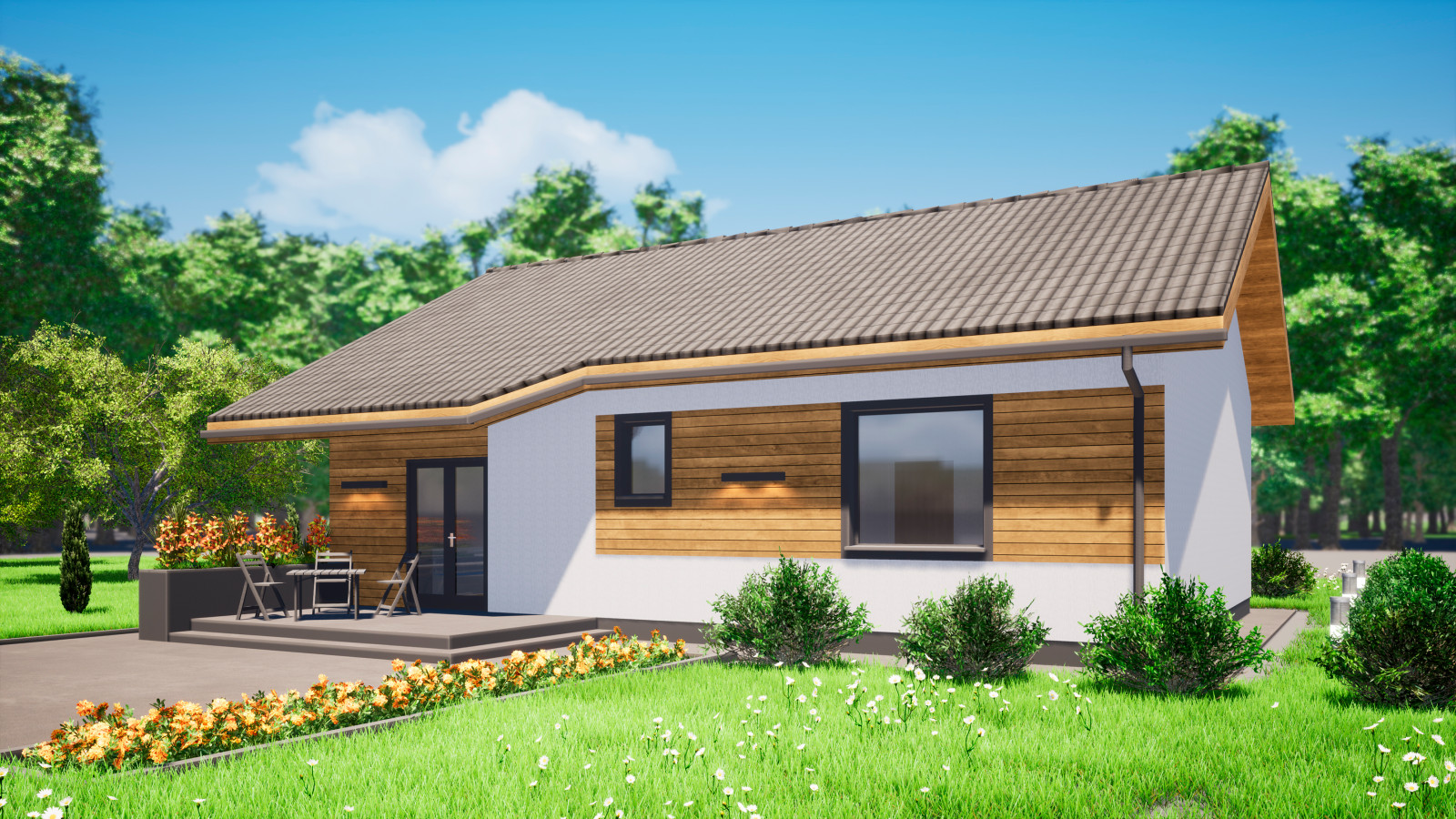 Одноэтажный дом 75м3 П-0001