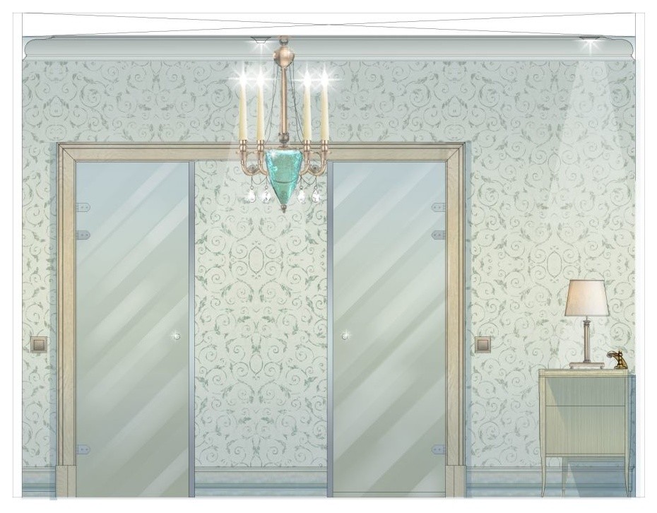 Интерьер ванной комнаты в стиле русской усадьбы