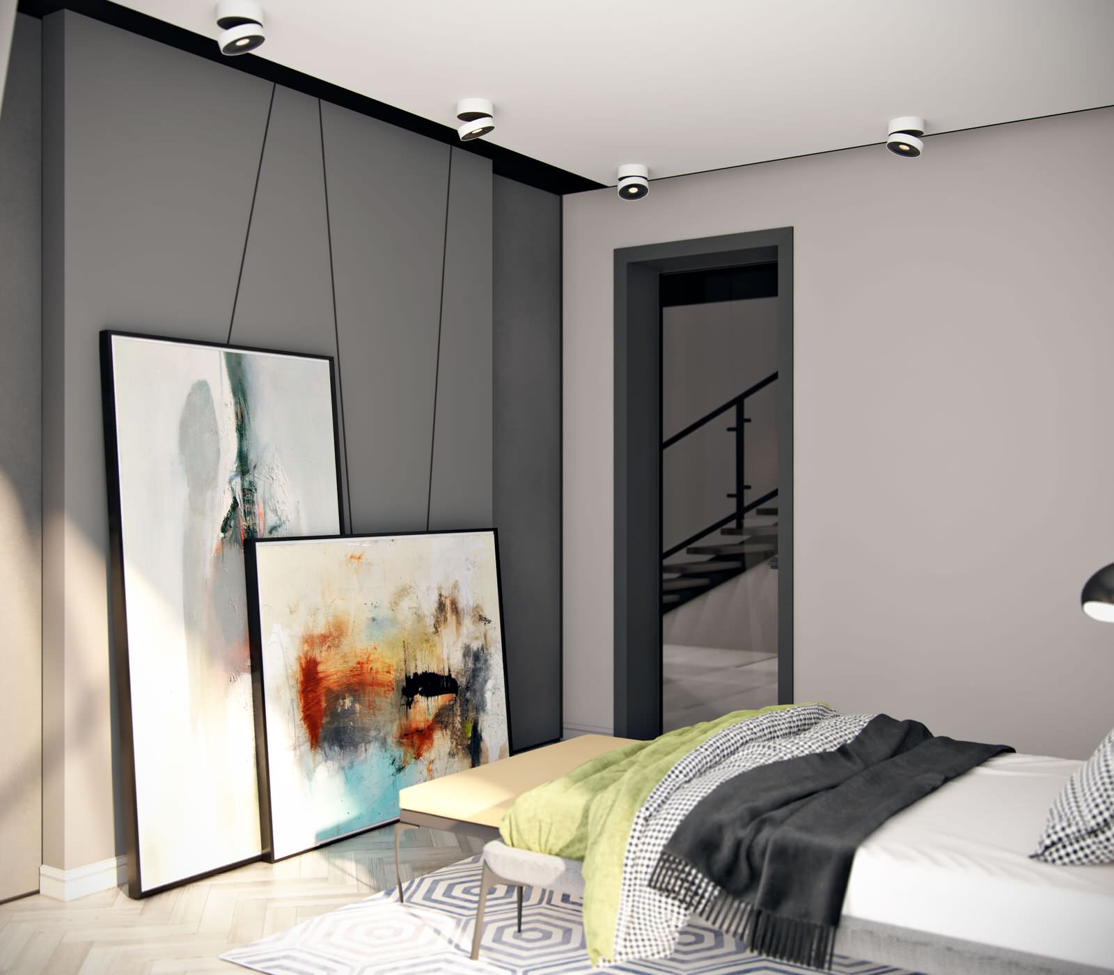 Спальня с видом на город