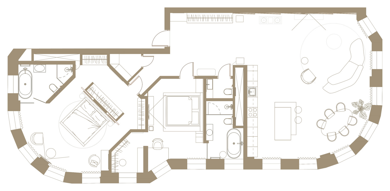 Интерьер квартиры 150 кв. м в ЖК «Плотничный» в Нижнем Новгороде