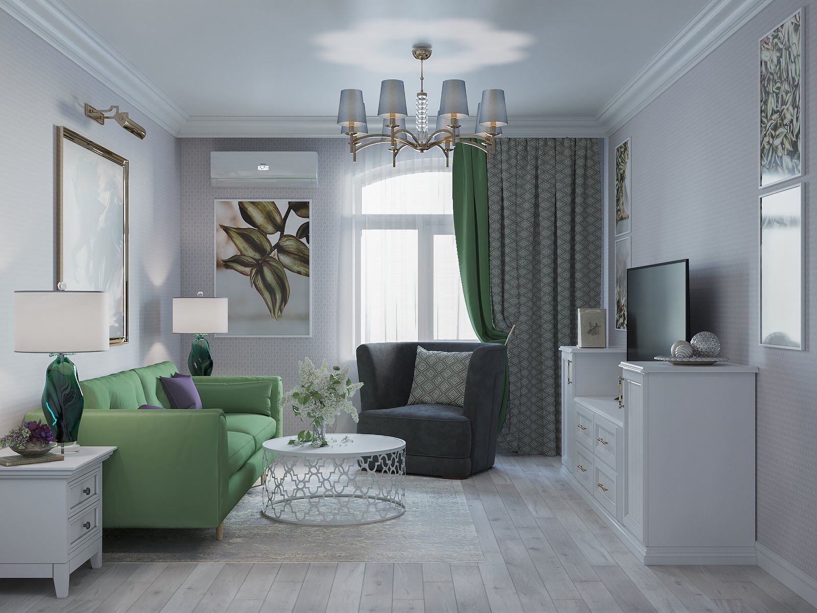 Дизайн интерьеров гостиной в г. Нижний Новгород в ЖК Пражский квартал