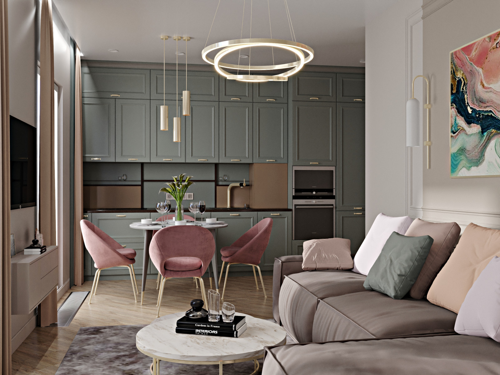 Лаконичная квартира в неоклассическом стиле.