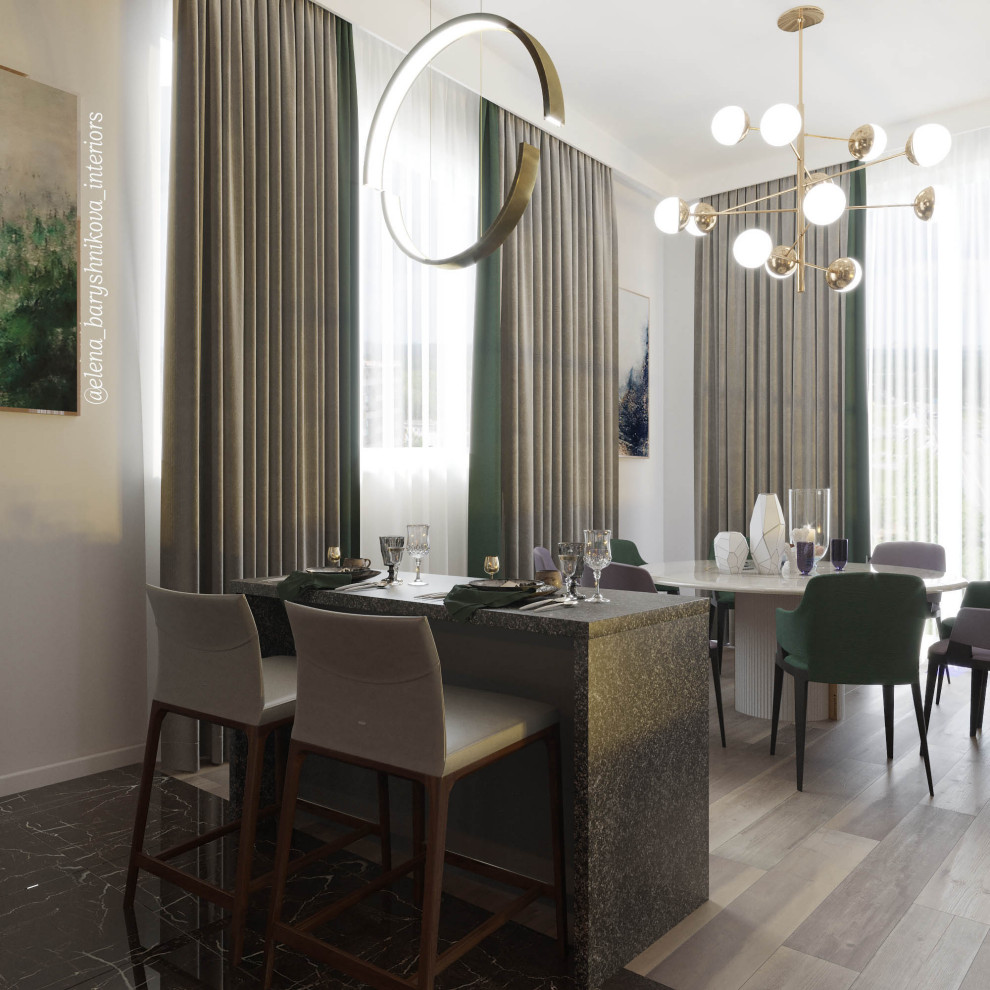 Дизайн проект квартиры 130м2 "Курорт в городе" (Resort in the City)