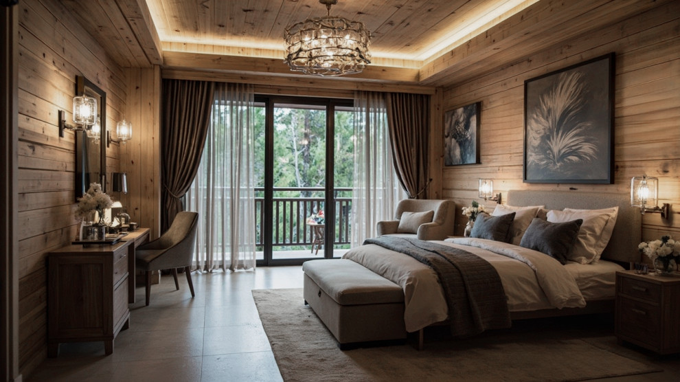 Интерьеры в деревянном доме