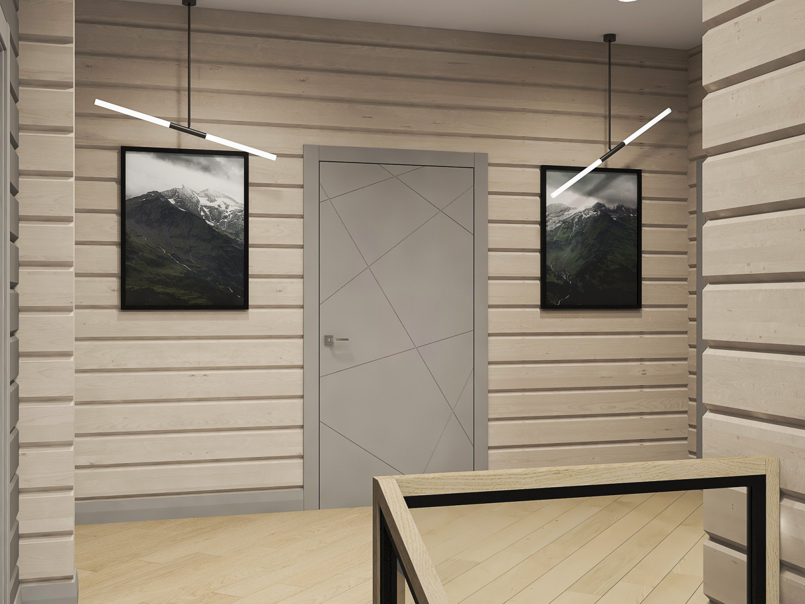 холл с лестницей на 2-й этаж