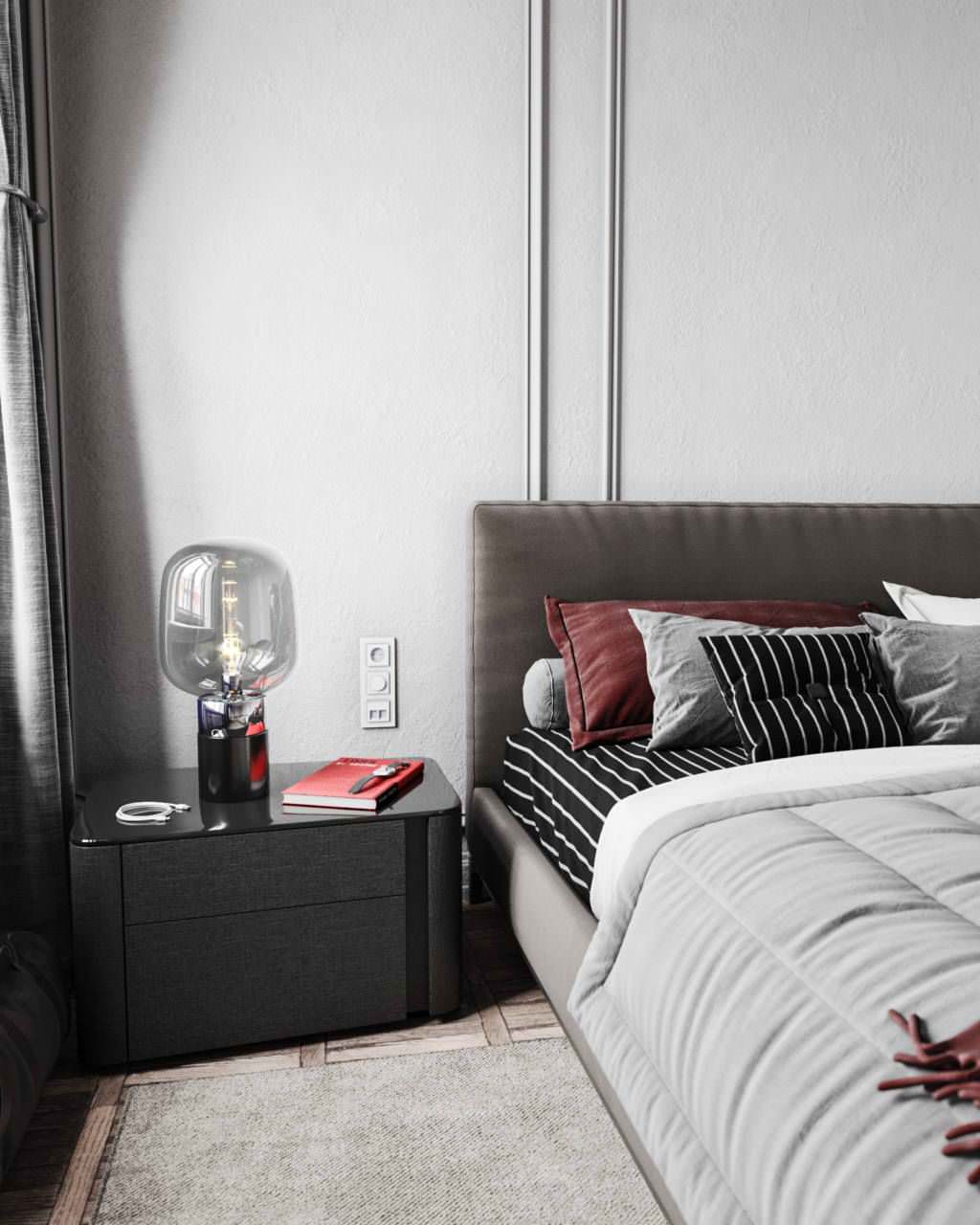 One bedroom apartment 65 m² in eclectic style