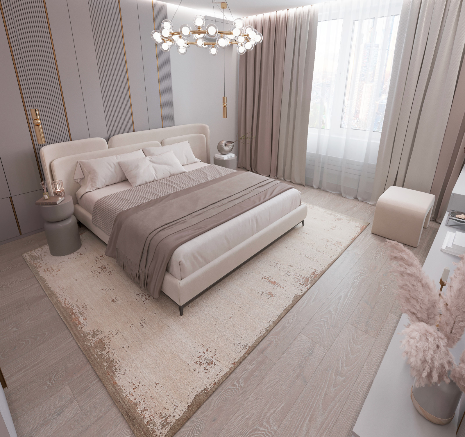 Дизайн-проект спальни для молодой семьи из Москвы.