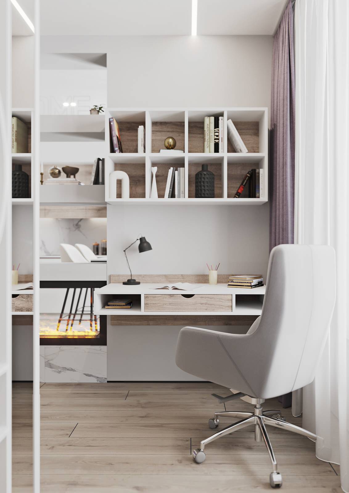 Interior design of an apartment with a beauty salon