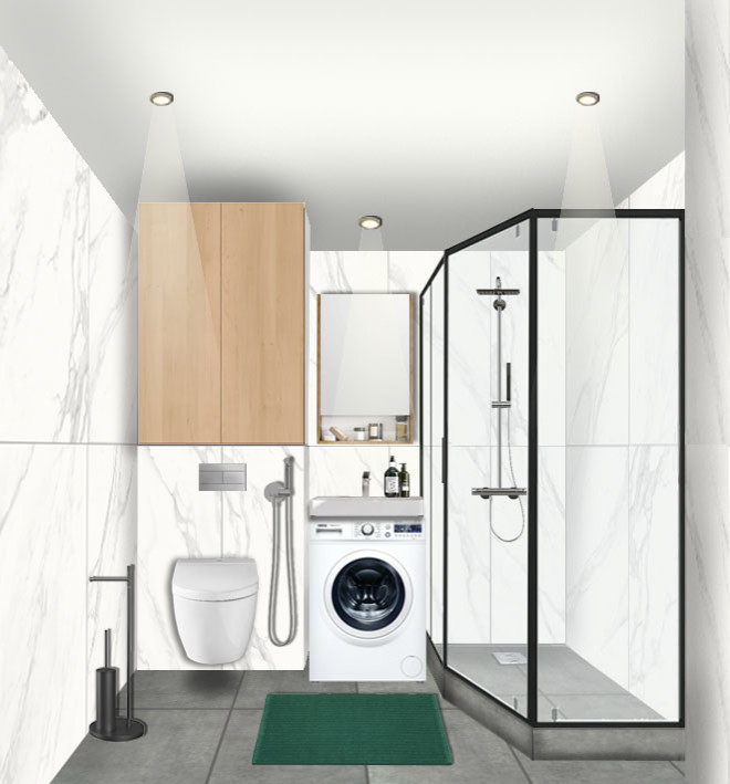 Эскизный проект квартиры-студии для сдачи в Ростове-на-Дону.