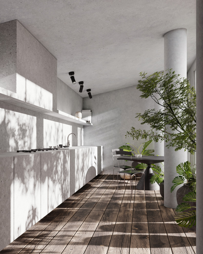 Обложка проекта: 3d визуализация кухни в стиле минимализм