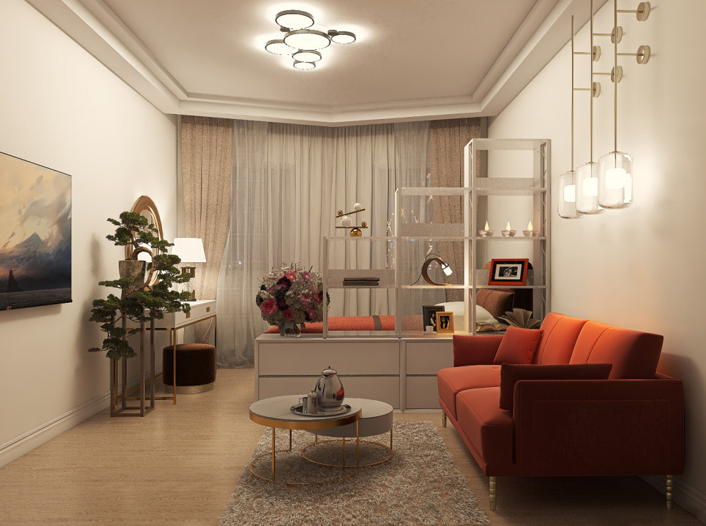 Вид от входной двери. Зона сна закрыта от гостей