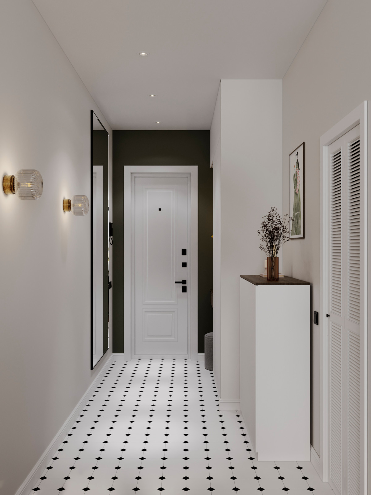 Светлый интерьер с цветовыми акцентами в ЖК Level Стрешнево