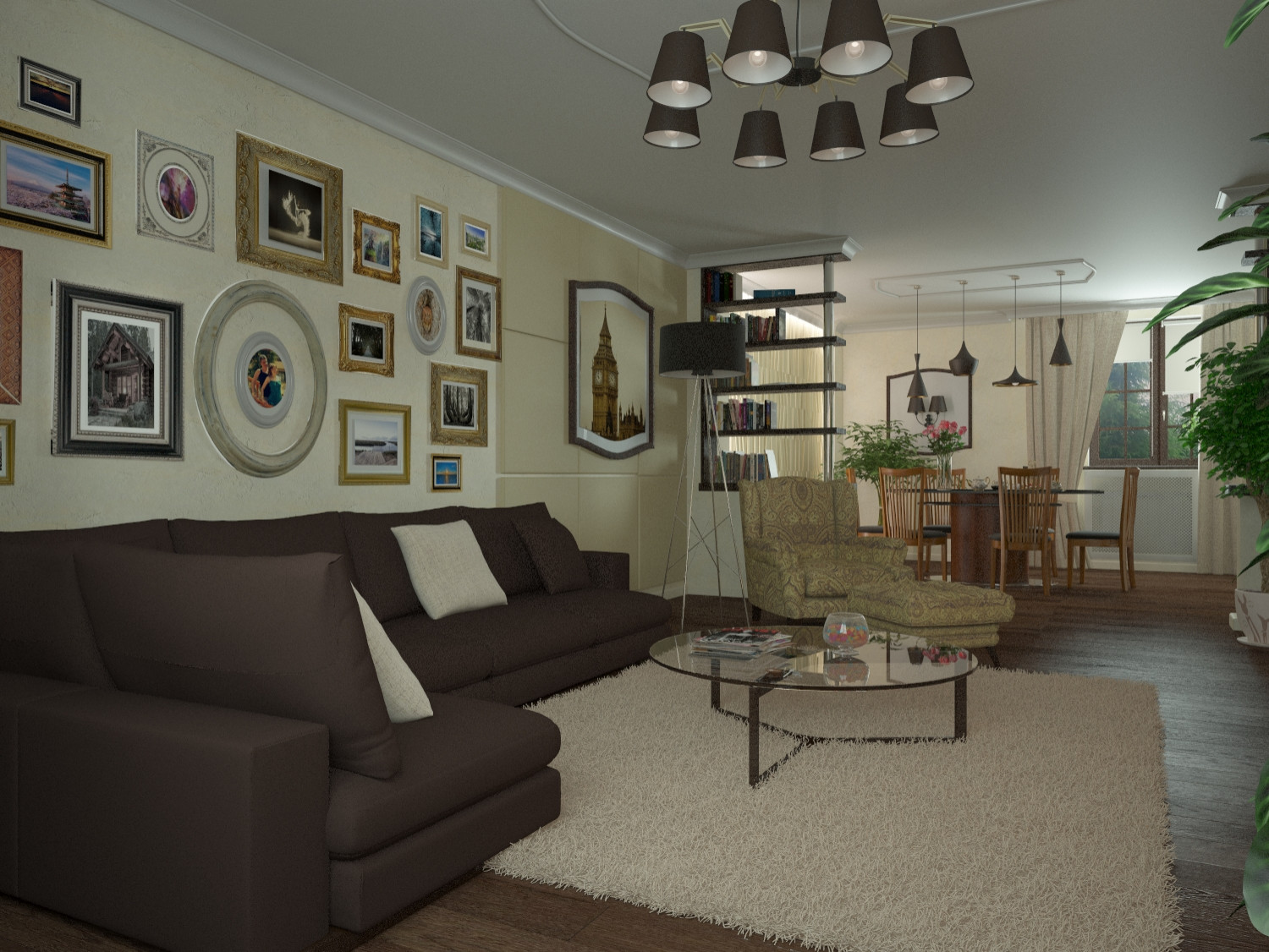 Гостиная-столовая.Оренбург.Частный дом.первый этаж.