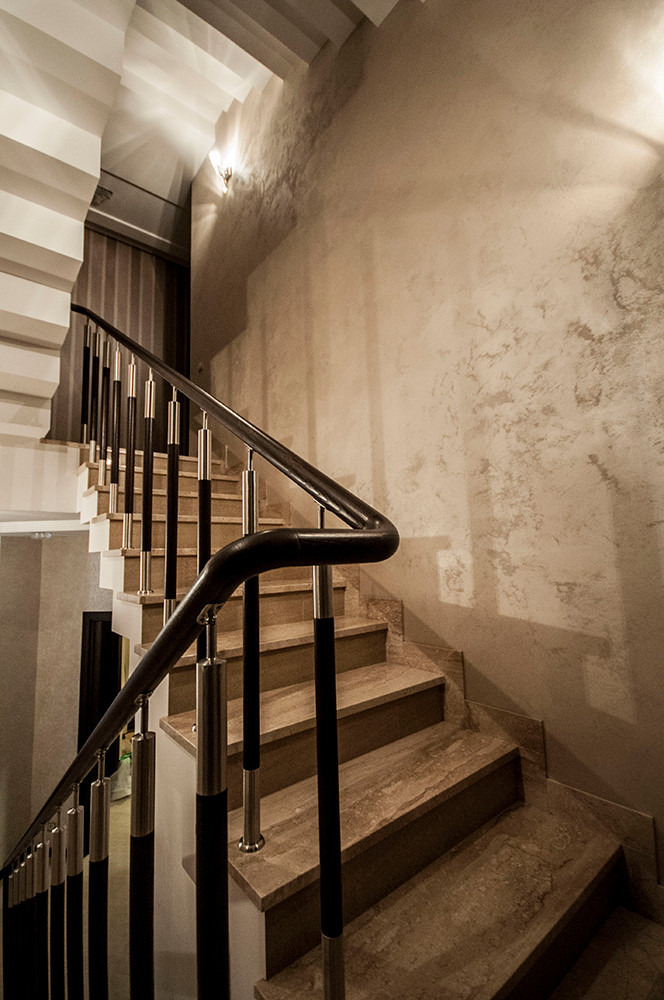 Частная квартира- отделка "Итальянская декоративная краска с эффектом песчаника"