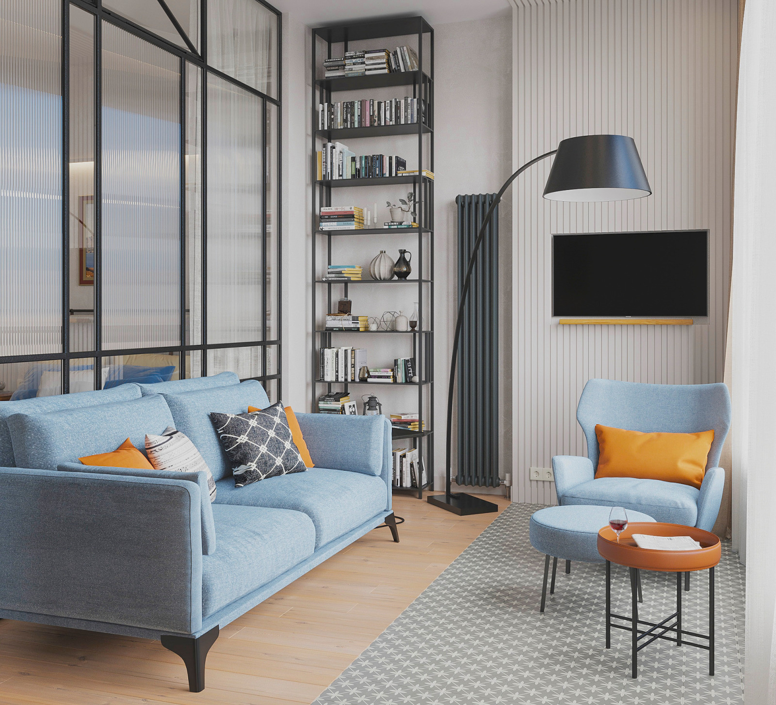 Оранжевое настроение. Квартира с панорамным видом 70 кв.м. в ЖК Дыхание