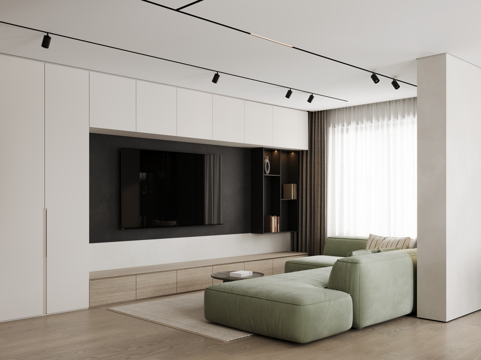 Интерьер квартиры с панорамными окнами