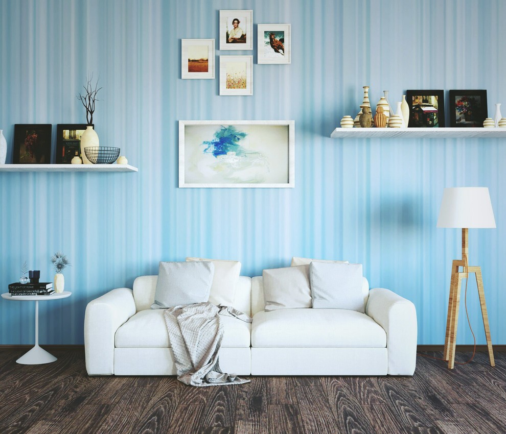 Обложка проекта: Гостиная в голубых тонах