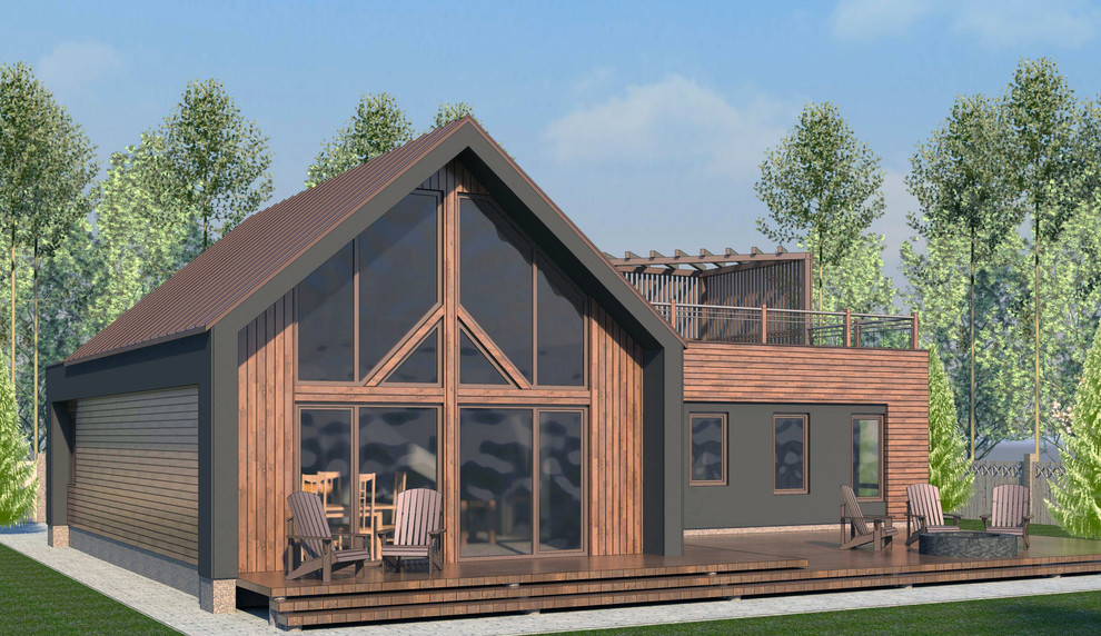 Проект каркасного дома в стиле Барнхаус