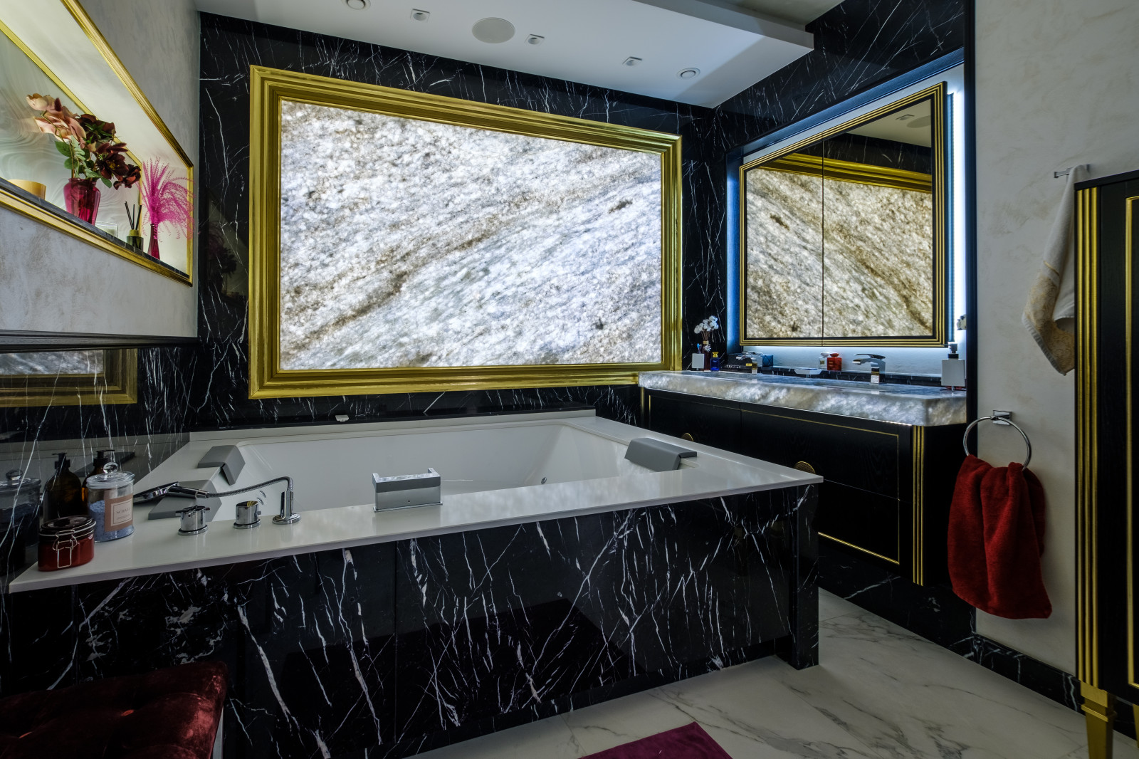 ЖК Смольный парк. Столешница, панно в ванной