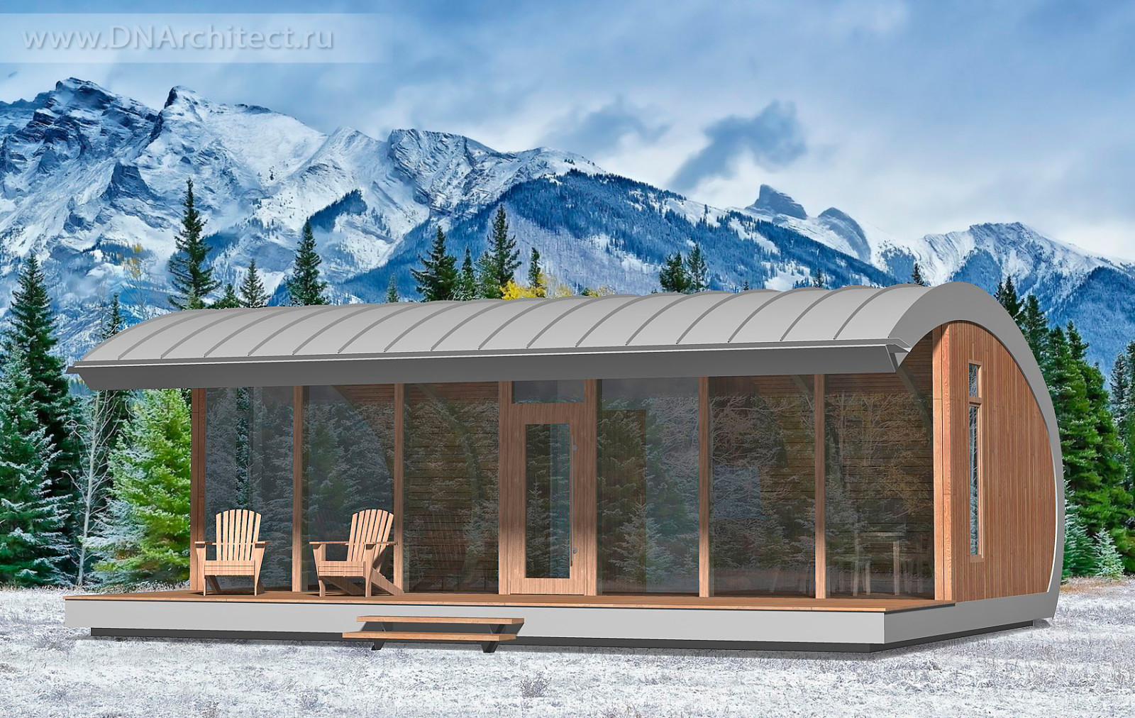 Проект гостевого дома S-70-90