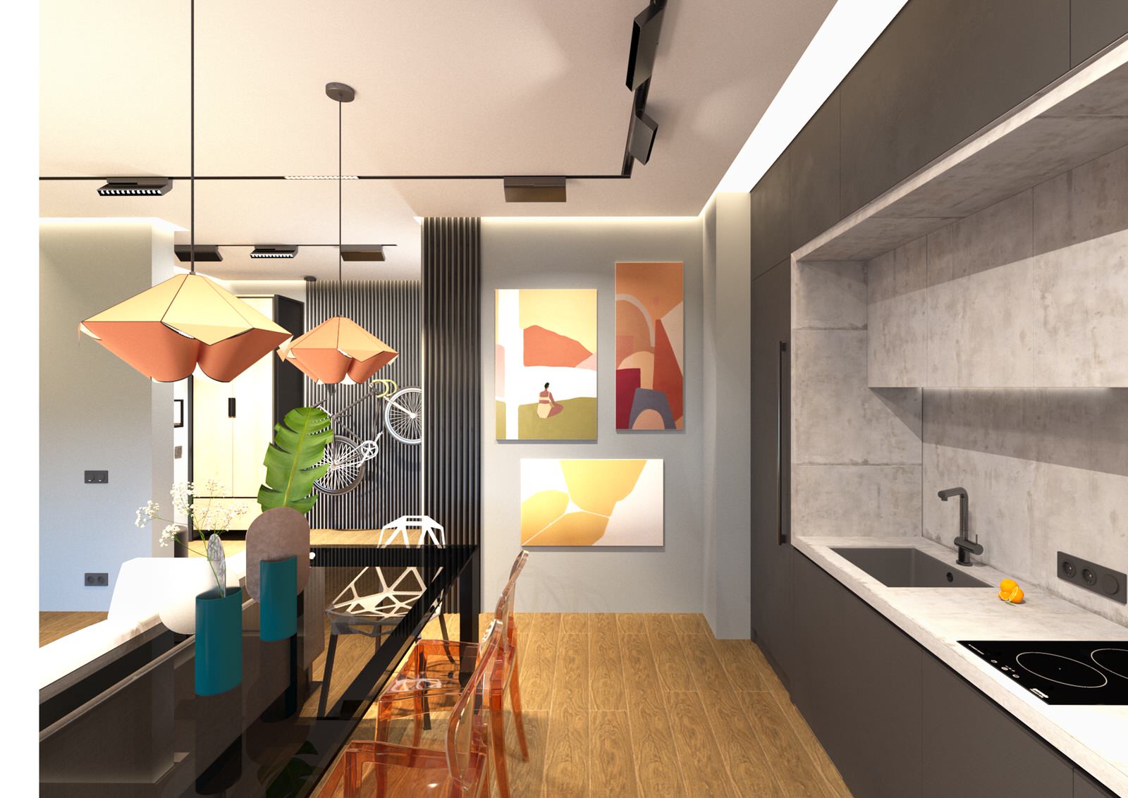 Дизайн-проект квартиры в г.Сочи для молодой семьи с двумя детьми