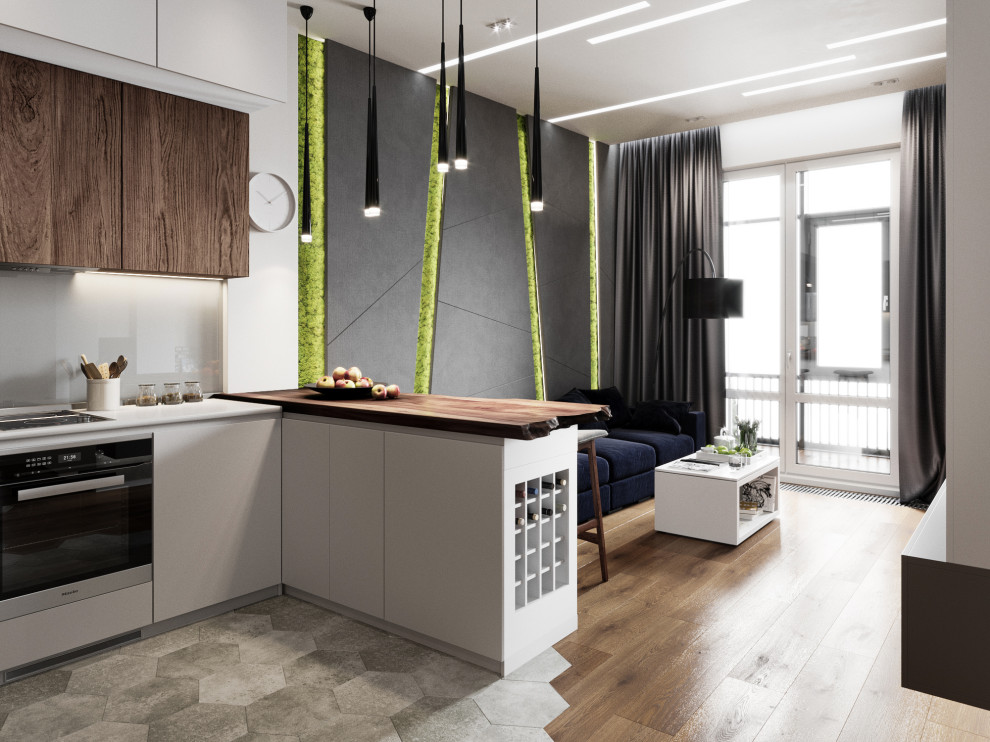 Квартира в современном стиле с элементами ЭКО в Санкт-Петербурге